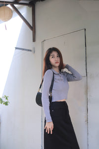 ZLLEE POLO KNIT TOP IN GREY