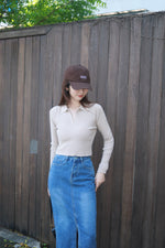 Load image into Gallery viewer, ZLLEE POLO KNIT TOP IN MOCHA
