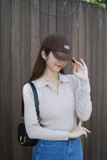 Load image into Gallery viewer, ZLLEE POLO KNIT TOP IN MOCHA
