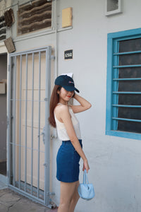 TINNA STRIPES KNIT SLEEVELESS TOP IN BLUE