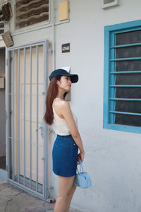 TINNA STRIPES KNIT SLEEVELESS TOP IN BLUE