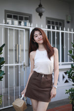 Load image into Gallery viewer, TINNA STRIPES KNIT SLEEVELESS TOP IN CREAM
