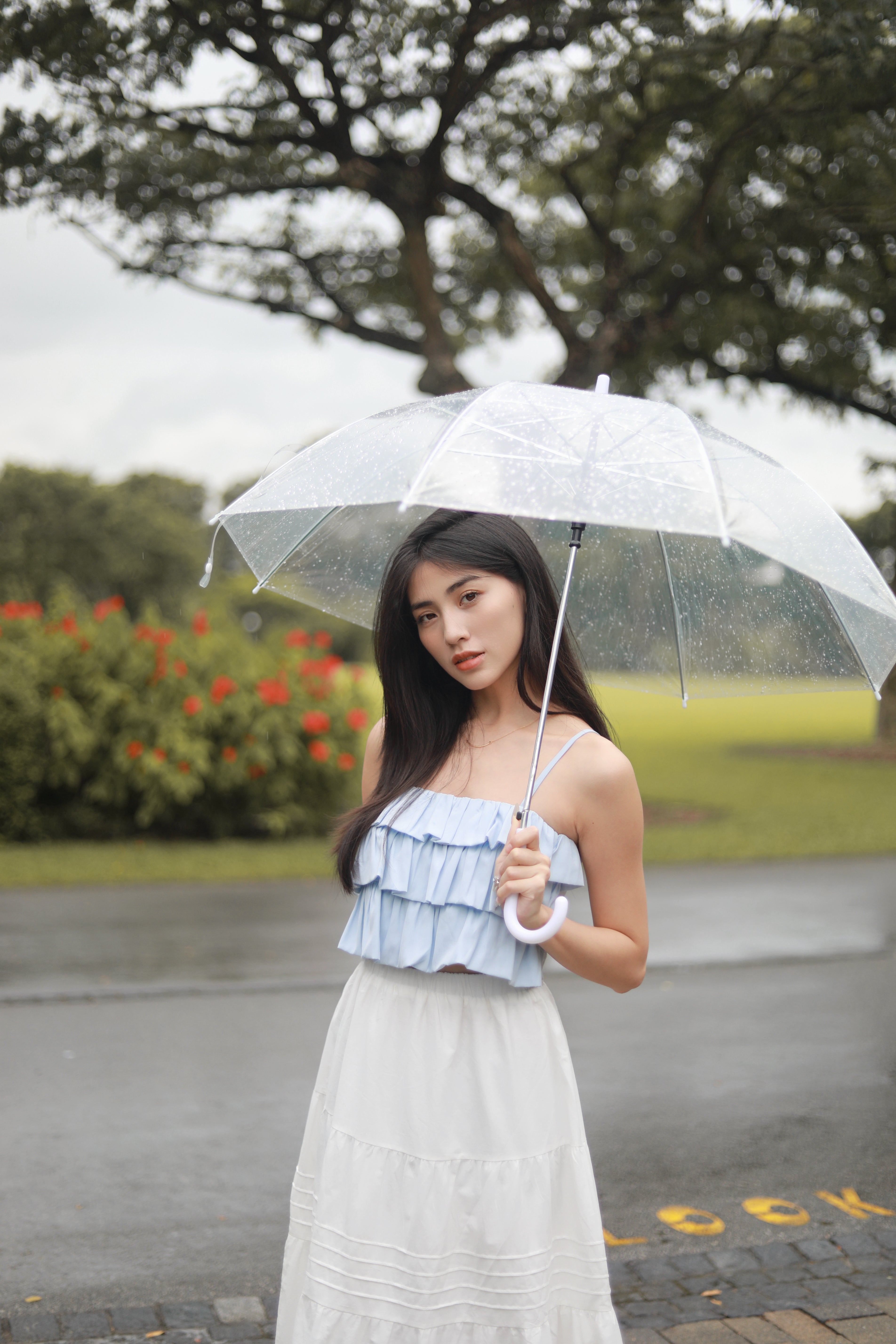 TILDA RUFFLE TOP IN BLUE