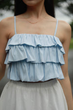 Load image into Gallery viewer, TILDA RUFFLE TOP IN BLUE
