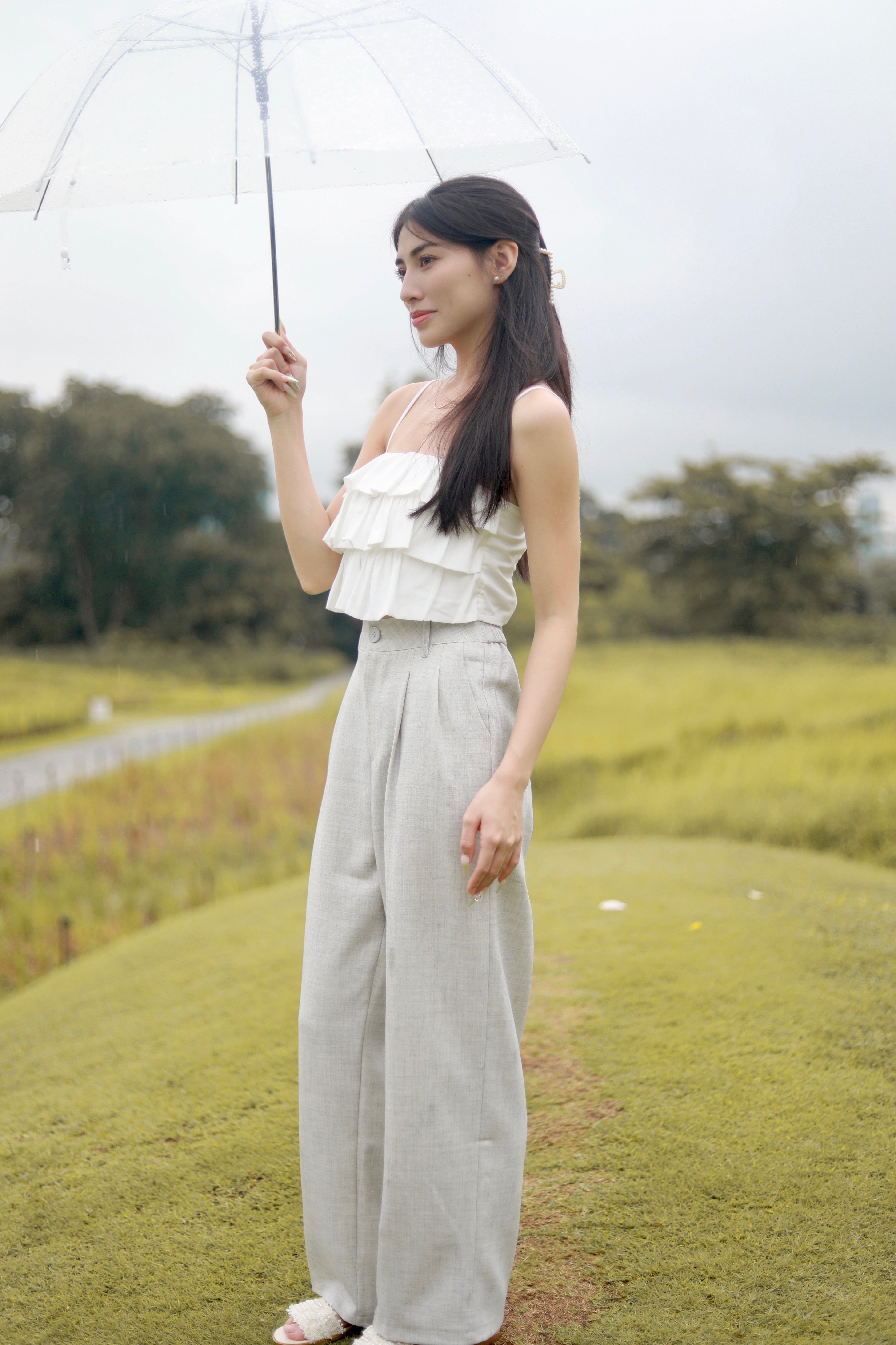 TILDA RUFFLE TOP IN WHITE