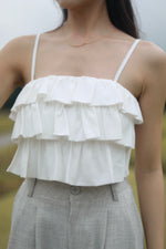 Load image into Gallery viewer, TILDA RUFFLE TOP IN WHITE
