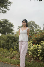 Load image into Gallery viewer, KIARA TEXTURED RUCHED SLEEVELESS TOP IN WHITE
