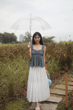 Load image into Gallery viewer, TIERED FLARE MAXI SKIRT IN WHITE/BLACK/PINK
