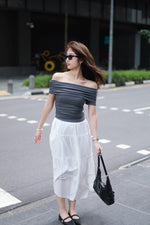 Load image into Gallery viewer, JENNY OFF-SHOULDER TOP IN GREY
