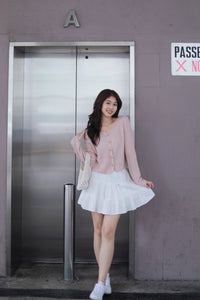 MANCY BUTTON KNIT CARDIGAN IN LIGHT PINK