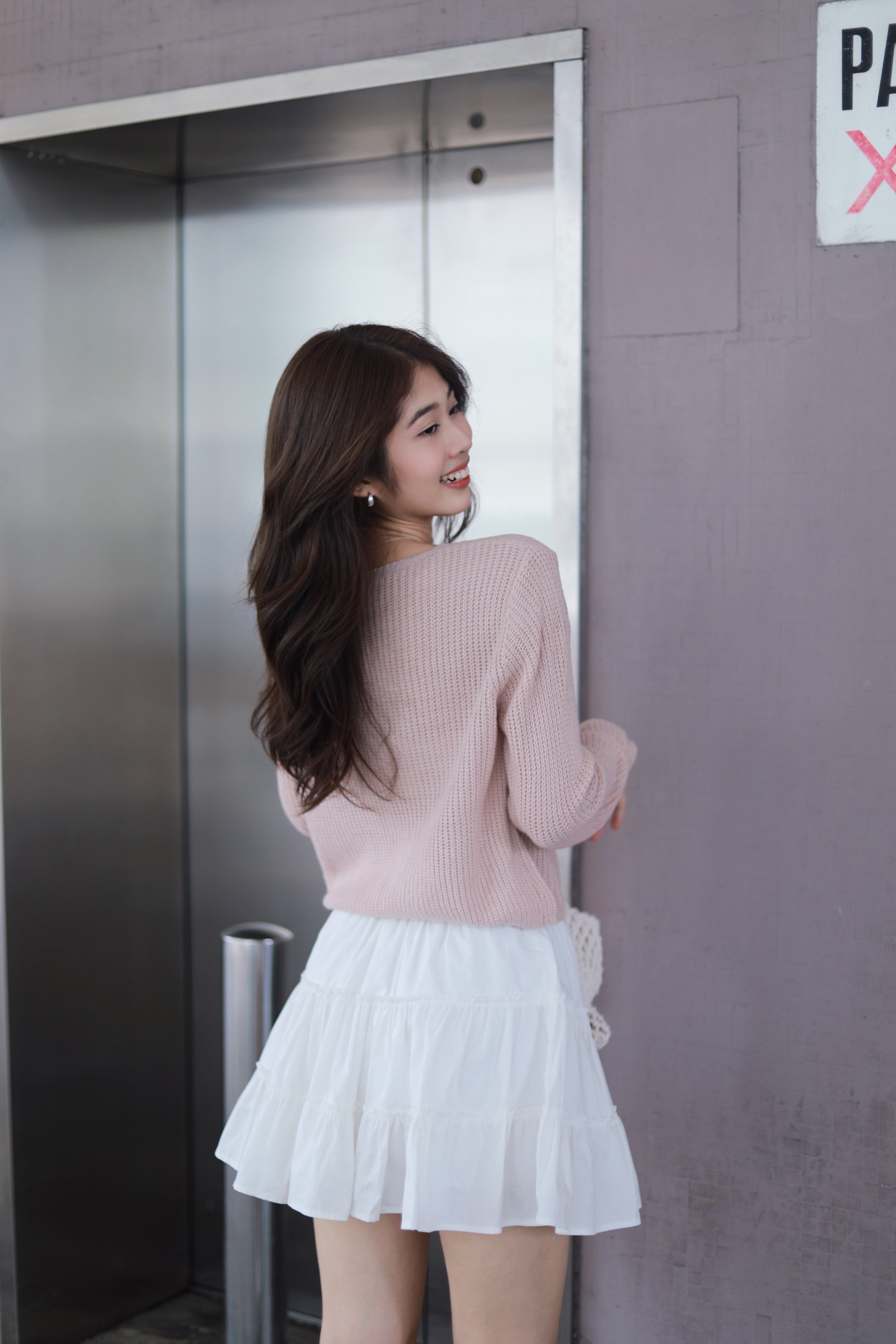 MANCY BUTTON KNIT CARDIGAN IN LIGHT PINK