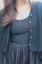 Load image into Gallery viewer, MANCY BUTTON KNIT CARDIGAN IN BLACK
