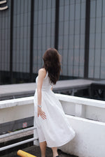 Load image into Gallery viewer, ALISA MIXED MATERIAL DRESS IN WHITE
