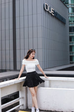 Load image into Gallery viewer, TIERED FLARE MINI RUFFLE SKORT
