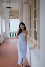 Load image into Gallery viewer, VERONIA RUCHED MAXI DRESS IN BABY BLUE
