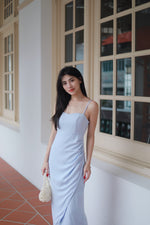 Load image into Gallery viewer, VERONIA RUCHED MAXI DRESS IN BABY BLUE
