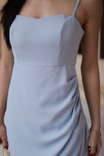 Load image into Gallery viewer, VERONIA RUCHED MAXI DRESS IN BABY BLUE
