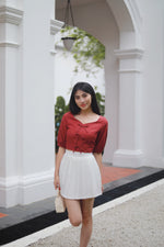 Load image into Gallery viewer, BELLA RIBBON CROP TOP IN RED
