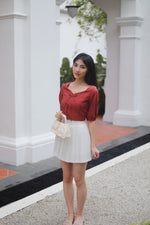 Load image into Gallery viewer, BELLA RIBBON CROP TOP IN RED
