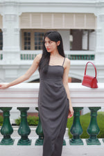 Load image into Gallery viewer, VERONIA RUCHED MAXI DRESS IN GREY
