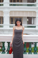 Load image into Gallery viewer, VERONIA RUCHED MAXI DRESS IN GREY
