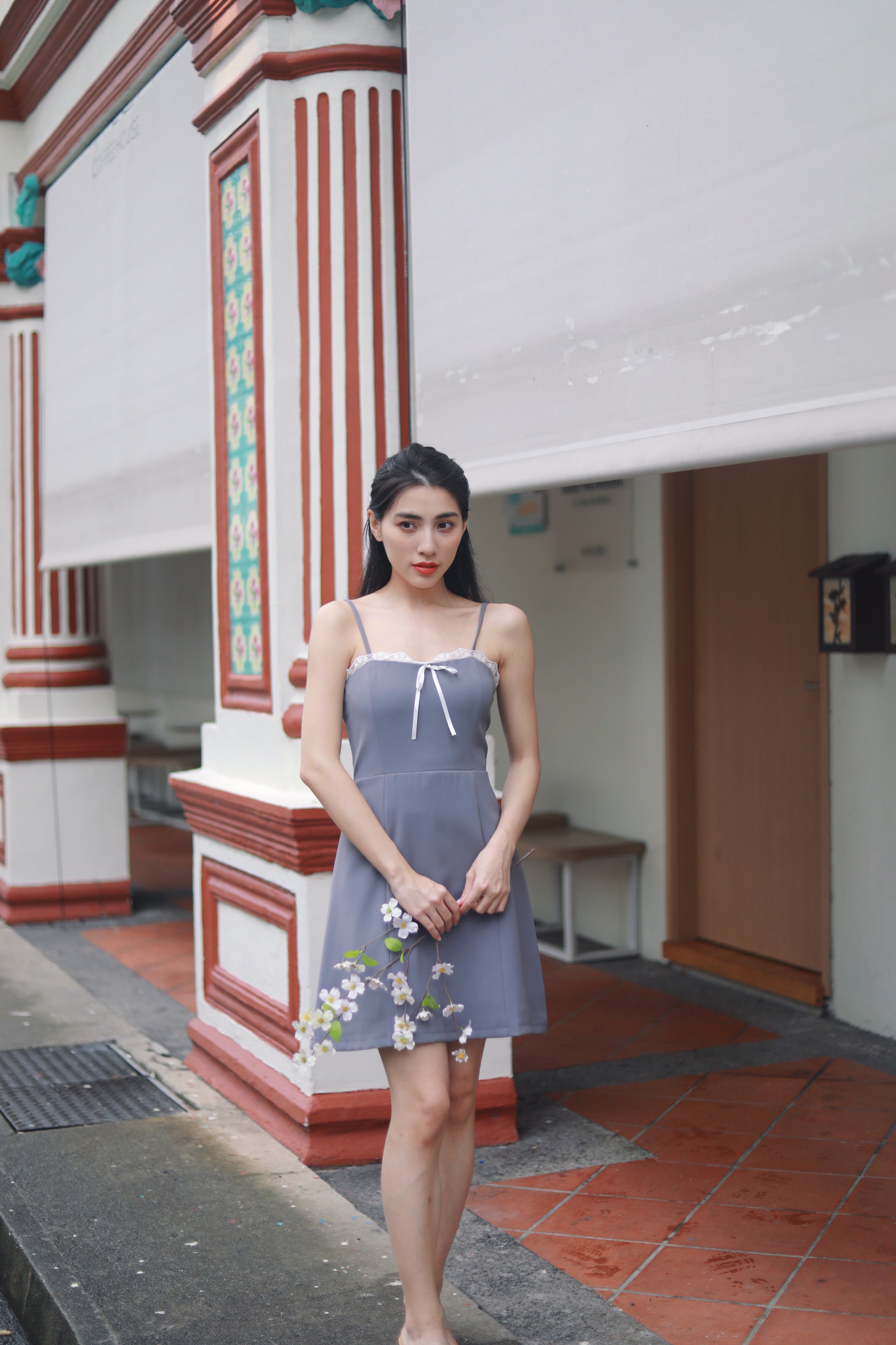 LINA LACE MINI DRESS IN GREY Tropicala LINA LACE MINI DRESS IN GREY Tropicala