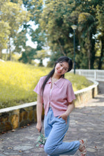 Load image into Gallery viewer, MALITTA POLO KNIT TOP IN PINK
