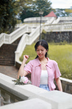 Load image into Gallery viewer, MALITTA POLO KNIT TOP IN PINK
