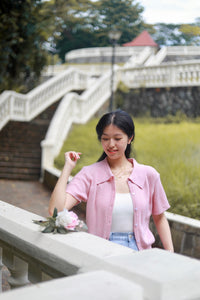 MALITTA POLO KNIT TOP IN PINK