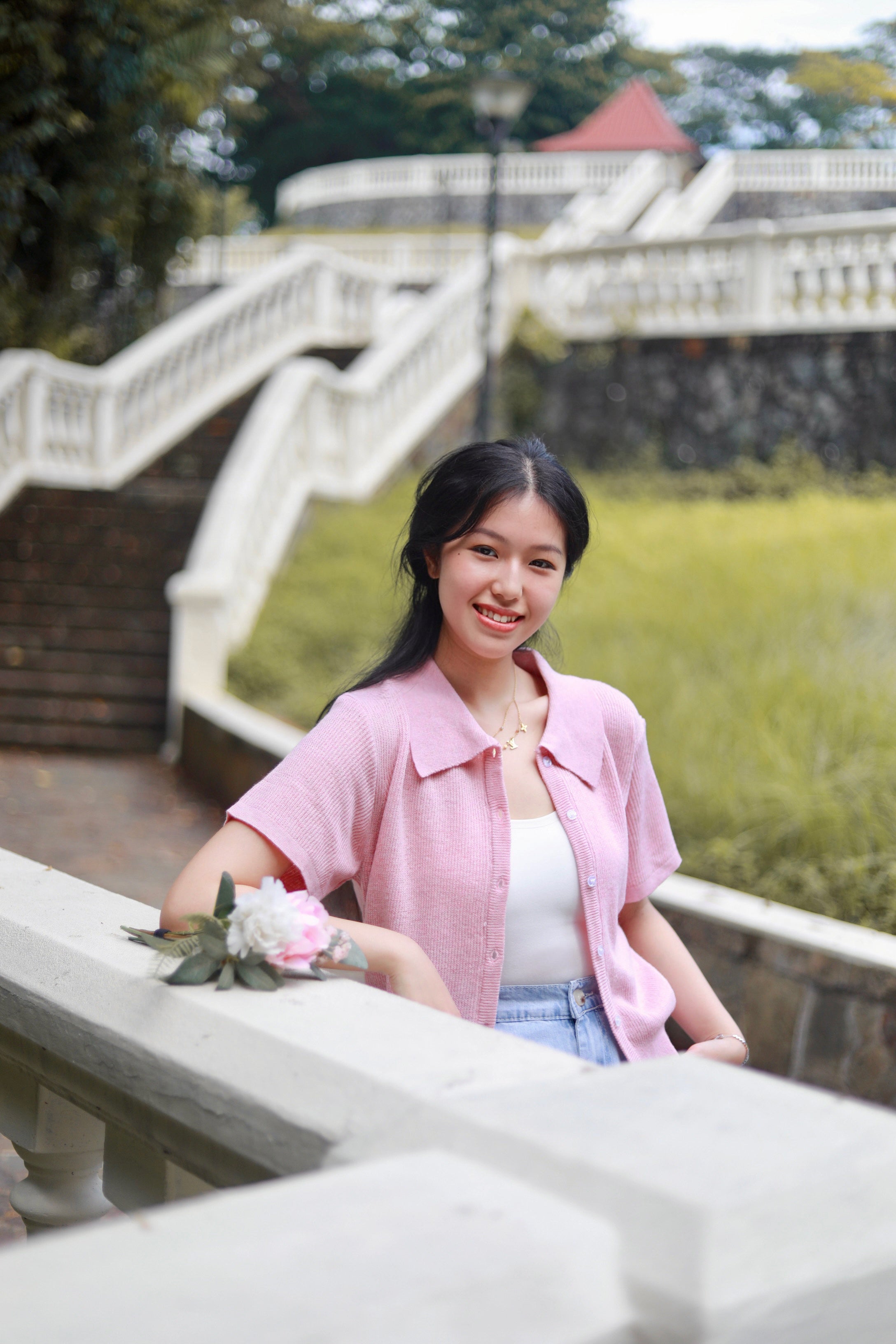 MALITTA POLO KNIT TOP IN PINK