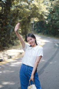 MALITTA POLO KNIT TOP IN WHITE