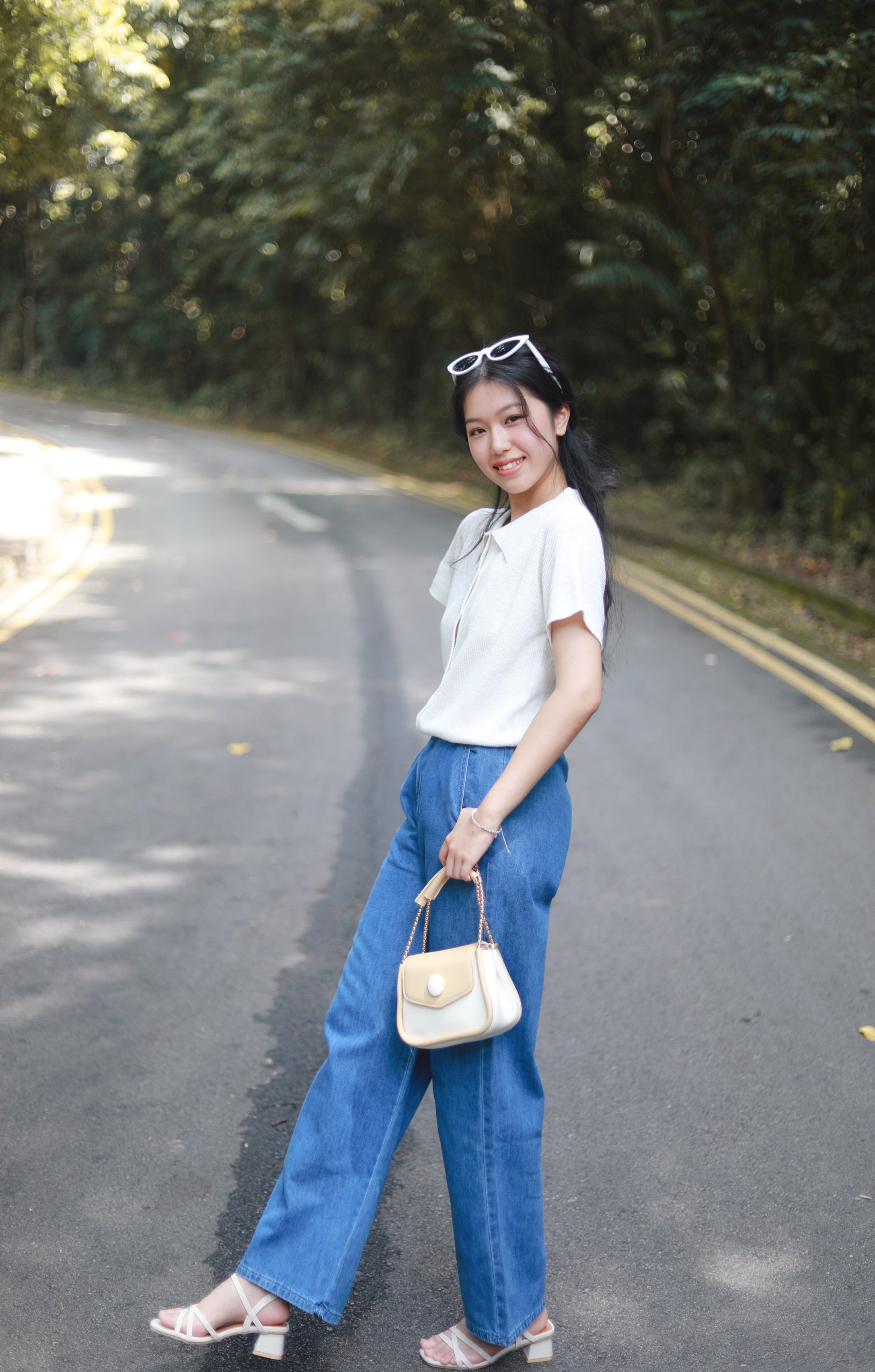 MALITTA POLO KNIT TOP IN WHITE