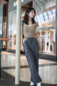 TRIVIA SWEETHEART KNIT TOP IN LATTE