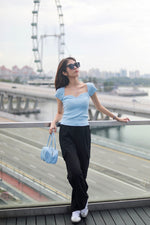 Load image into Gallery viewer, TRIVIA SWEETHEART KNIT TOP IN BLUE
