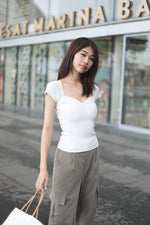 Load image into Gallery viewer, TRIVIA SWEETHEART KNIT TOP IN WHITE
