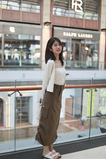 Load image into Gallery viewer, ADRAENA CARGO SKIRT IN CAMEL
