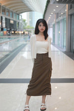 Load image into Gallery viewer, ADRAENA CARGO SKIRT IN CAMEL
