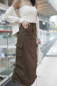 ADRAENA CARGO SKIRT IN CAMEL