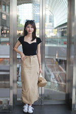 Load image into Gallery viewer, ADRAENA CARGO SKIRT IN KHAKI
