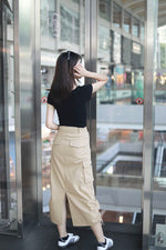 Load image into Gallery viewer, ADRAENA CARGO SKIRT IN KHAKI
