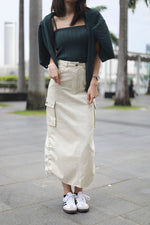 Load image into Gallery viewer, ADRAENA CARGO SKIRT IN BEIGE
