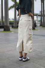 Load image into Gallery viewer, ADRAENA CARGO SKIRT IN BEIGE
