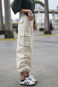 ADRAENA CARGO SKIRT IN BEIGE