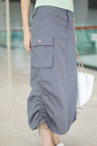 ADRAENA CARGO SKIRT IN GREY