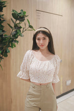 Load image into Gallery viewer, ISSA FLORAL RUCHED TOP
