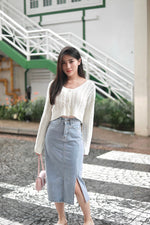 Load image into Gallery viewer, RAINE SIDE SLIT DENIM SKIRT
