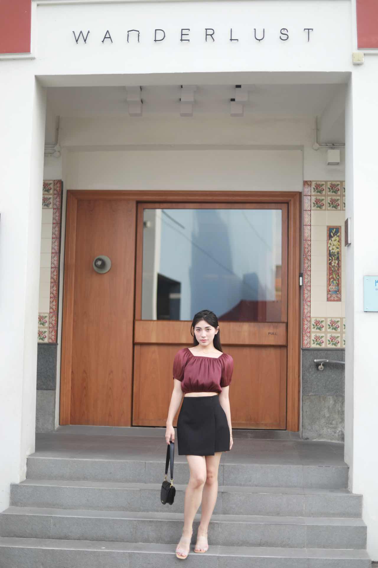 EIRA MESH CROP TOP IN WINE