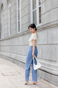 CASSIE EMBROIDERY OFF-SHOULDER TOP IN BEIGE