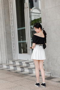 DORA PLEATED SKORTS IN WHITE