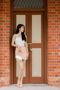 LOLA LACE HEM CROP TOP IN WHITE